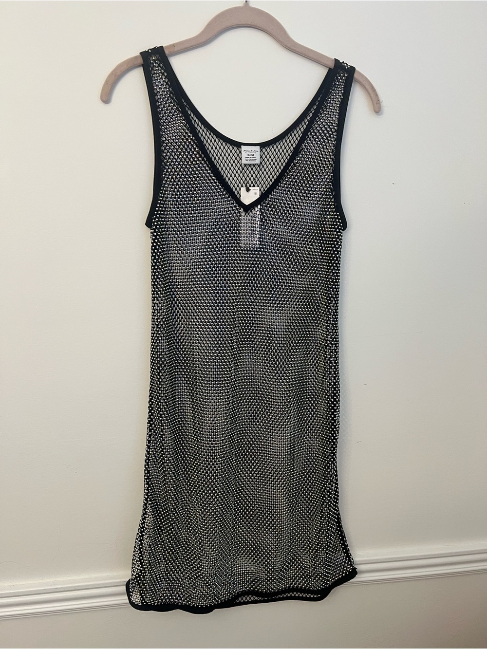 Sheer black  dress rhinestone dress iridescent   Swim cover